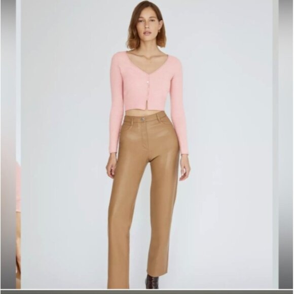 WILFRED Santorini Cardigan Sweater Cashmere Wool Dawn Pink M Medium Aritzia - Picture 5 of 16